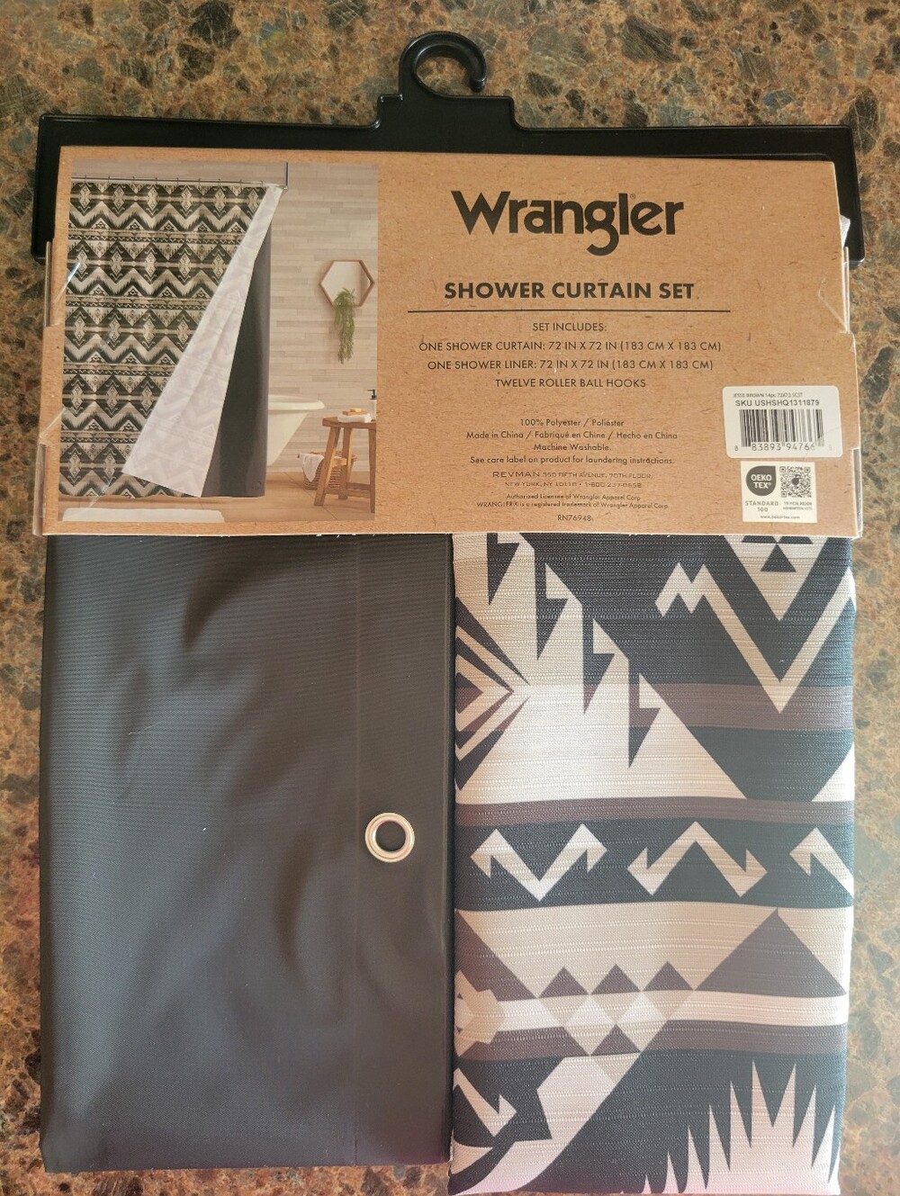 New Wrangler Shower Curtain Set Jesse Brown Pattern